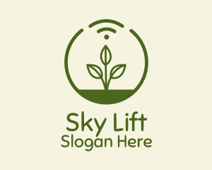 Plant Wifi Signal Badge logo design