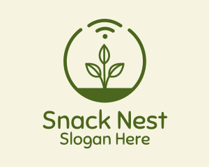 Plant Wifi Signal Badge logo design