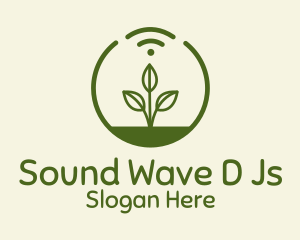 Plant Wifi Signal Badge logo design