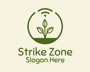 Plant Wifi Signal Badge logo design