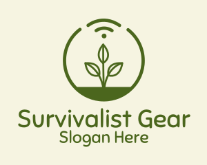 Plant Wifi Signal Badge logo design