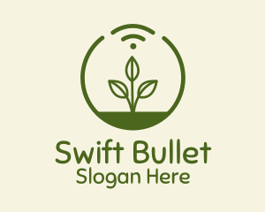 Plant Wifi Signal Badge logo design