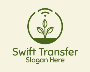 Plant Wifi Signal Badge logo design