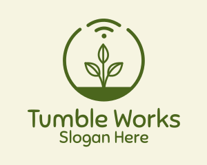 Plant Wifi Signal Badge logo design