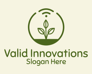 Plant Wifi Signal Badge logo design