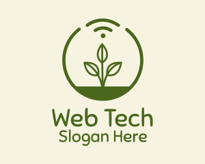 Plant Wifi Signal Badge logo design