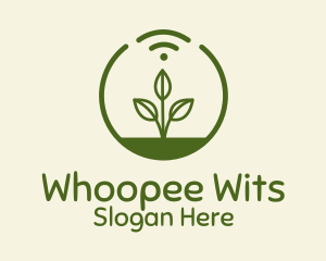 Plant Wifi Signal Badge logo design