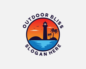 Beach Travel Vacation logo design