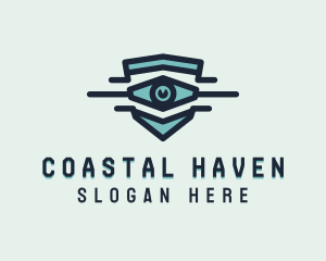 Blue Visual Eye logo design