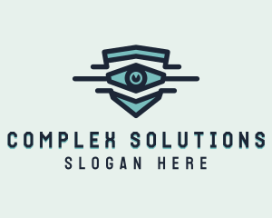 Blue Visual Eye logo design