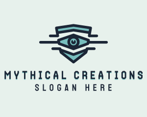 Blue Visual Eye logo design