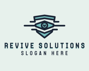 Blue Visual Eye logo design