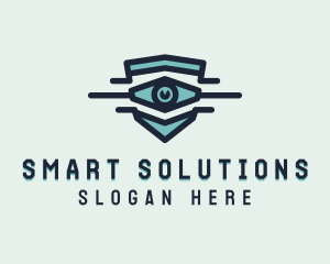 Blue Visual Eye logo design