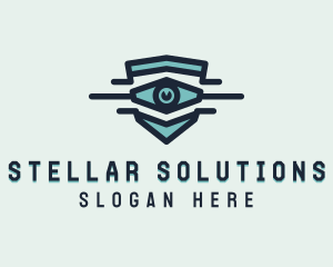 Blue Visual Eye logo design