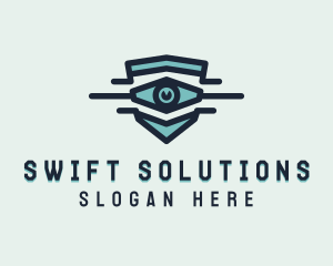 Blue Visual Eye logo design