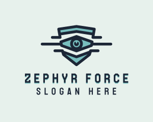 Blue Visual Eye logo design