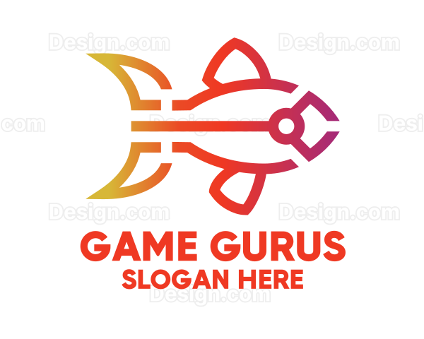 Gradient Fish Outline Logo