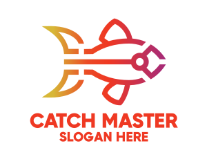 Gradient Fish Outline logo