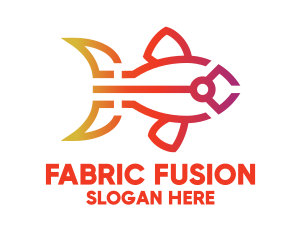 Gradient Fish Outline logo design