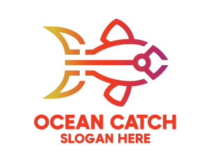 Gradient Fish Outline logo