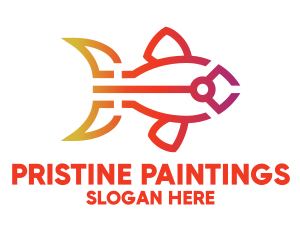 Gradient Fish Outline logo design