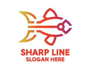 Gradient Fish Outline logo