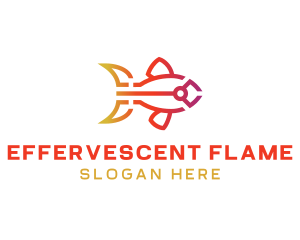 Gradient Fish Outline logo design