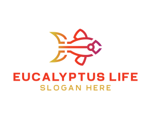 Gradient Fish Outline logo
