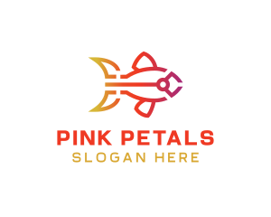 Gradient Fish Outline logo design