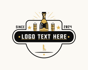 Bottle Liquor Winery Logo