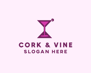 Hourglass Cocktail Time logo design