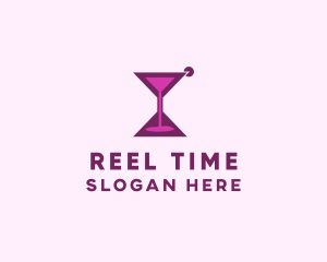 Hourglass Cocktail Time logo design