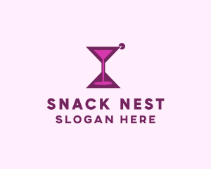 Hourglass Cocktail Time logo design