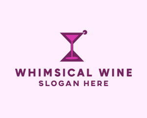 Hourglass Cocktail Time logo design