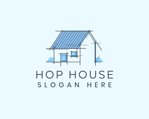 Residential House Blueprint logo design