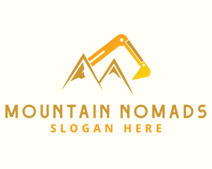 Excavator Arm Mountain  logo design