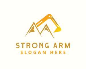 Excavator Arm Mountain  logo design