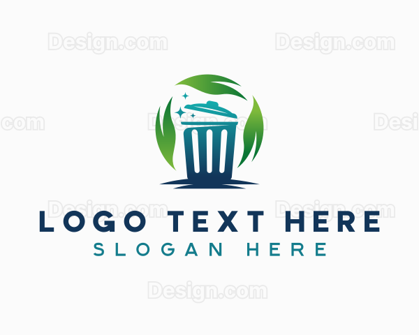 Garbage Bin Leaf Cleaning Logo