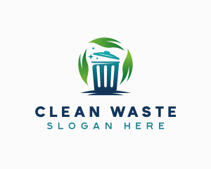 Garbage Bin Leaf Cleaning logo design