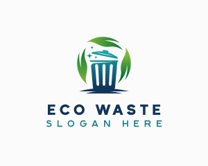 Garbage Bin Leaf Cleaning logo design