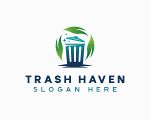 Garbage Bin Leaf Cleaning logo design