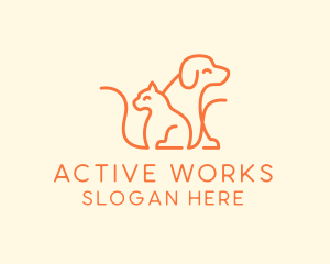 Orange Cat Dog Pet  logo design