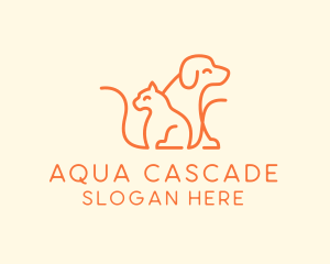 Orange Cat Dog Pet  logo design