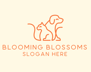 Orange Cat Dog Pet  logo design