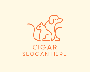 Orange Cat Dog Pet  logo design