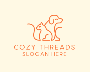 Orange Cat Dog Pet  logo design