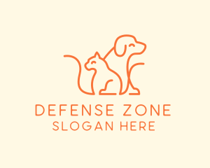 Orange Cat Dog Pet  logo design