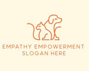 Orange Cat Dog Pet  logo design