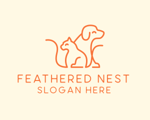 Orange Cat Dog Pet  logo design