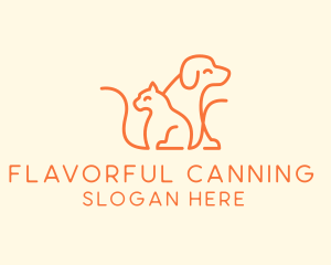 Orange Cat Dog Pet  logo design